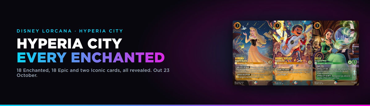 Disney Lorcana Hyperia City: release date, card list and chase cards