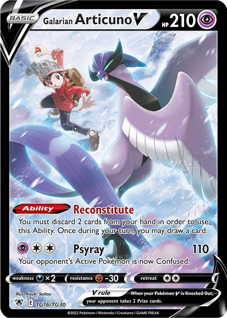 Galarian Articuno V TG16/TG30 Astral Radiance Pokemon card, official image