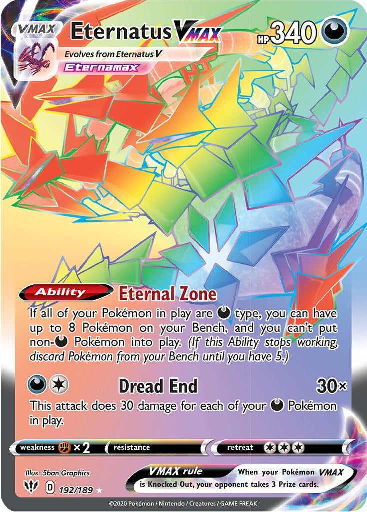 Eternatus VMAX 192/189 Darkness Ablaze Pokemon card, official image