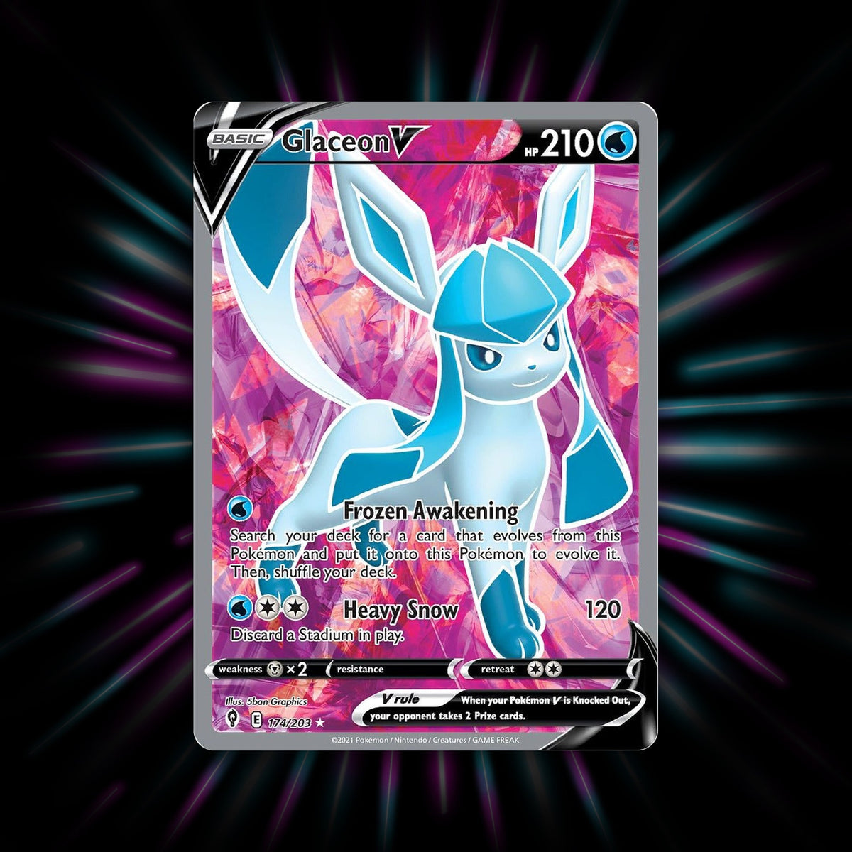 Glaceon V 174/203 Evolving Skies Pokemon card
