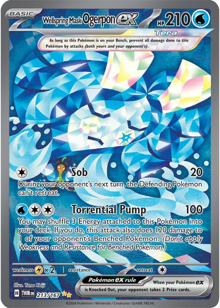 Wellspring Mask Ogerpon ex 213/167 Twilight Masquerade Pokemon card, official image