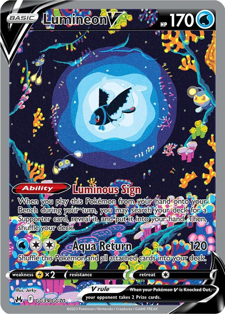 Lumineon V GG39/GG70 Crown Zenith Pokemon card, official image