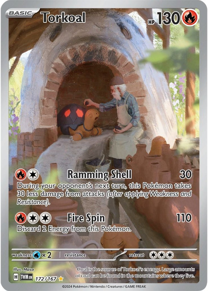 Torkoal 172/167 Twilight Masquerade Pokemon card, official image