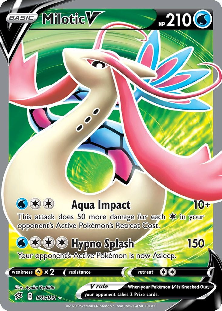 Milotic V 179/192 Rebel Clash Pokemon card, official image