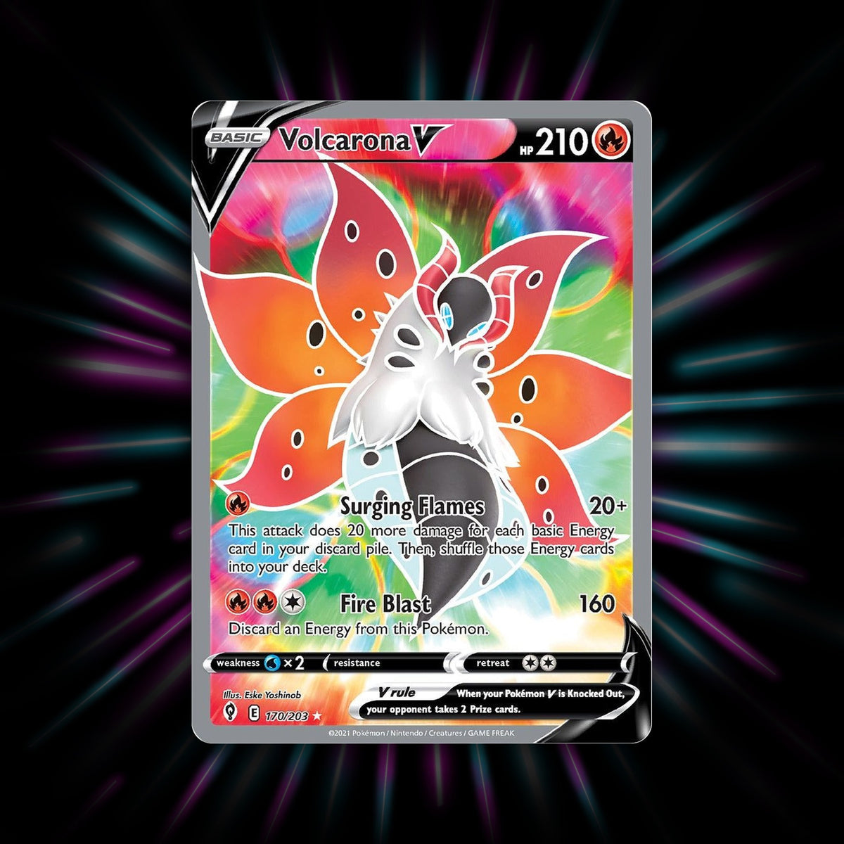Volcarona V 170/203 Evolving Skies Pokemon card