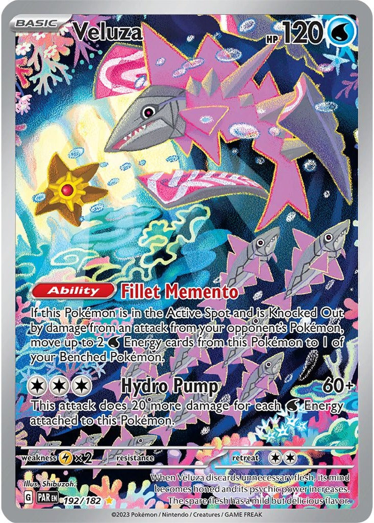 Veluza 192/182 Paradox Rift Pokemon card, official image