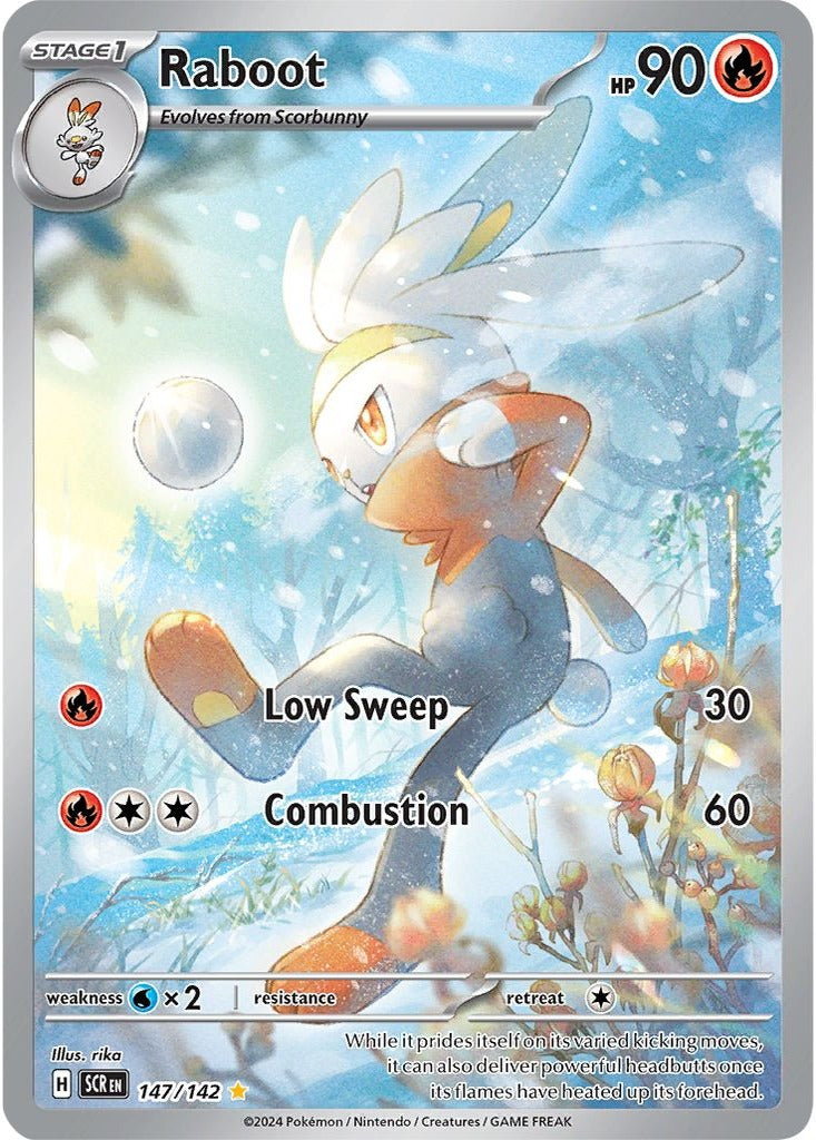 Raboot 147/142 Stellar Crown Pokemon card, official image