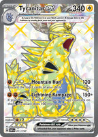Tyranitar ex 211/197 Obsidian Flames Pokemon card, official image