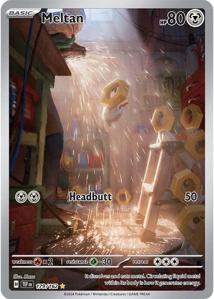 Meltan 179/162 Temporal Forces Pokemon card, official image