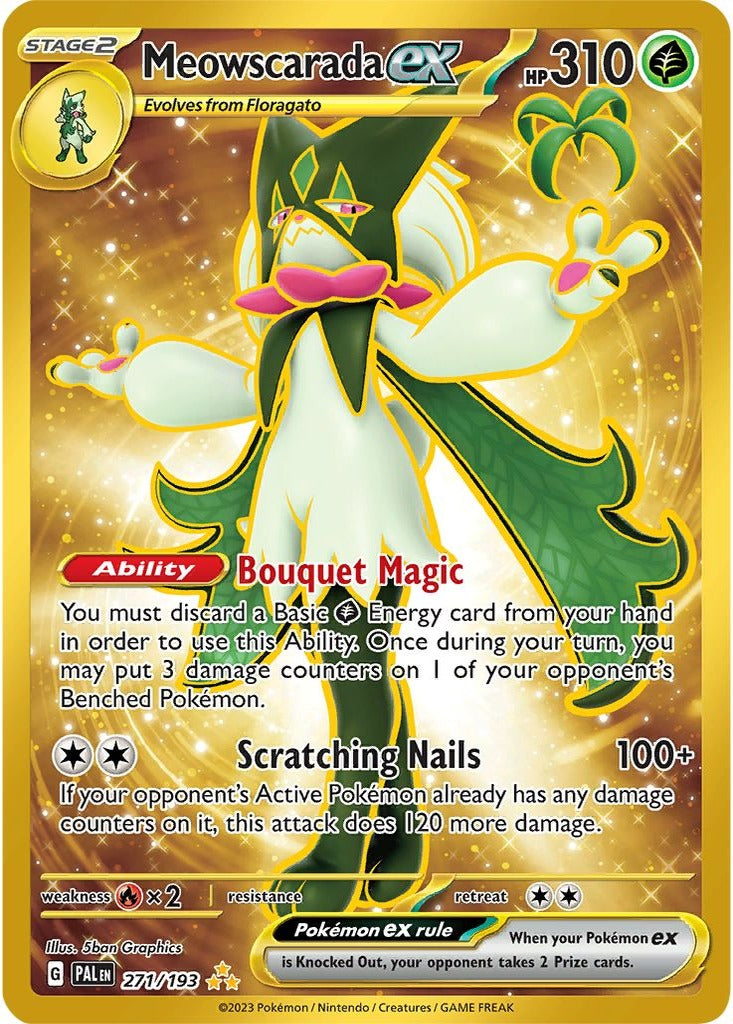 Meowscarada ex 271/193 Paldea Evolved Pokemon card, official image