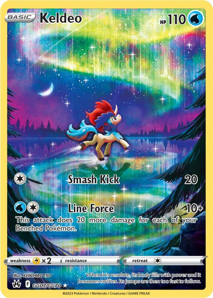 Keldeo GG07/GG70 Crown Zenith Pokemon card, official image
