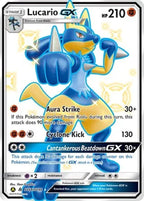 Lucario GX SV64/SV94 Hidden Fates Pokemon card, official image