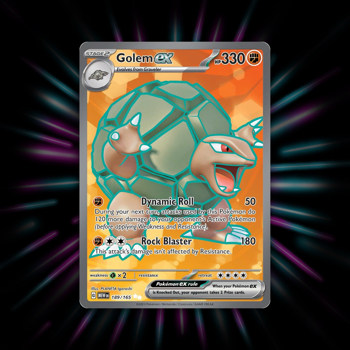 Golem ex 189/165 Scarlet & Violet 151 Pokemon card