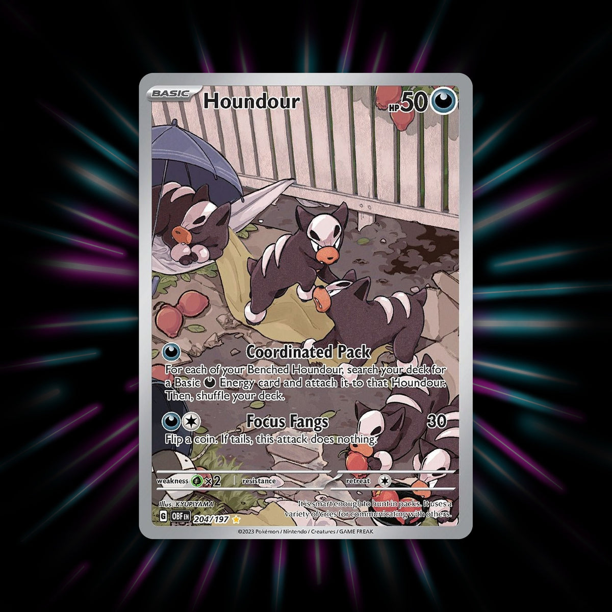 Houndour 204/197 Obsidian Flames Pokemon card