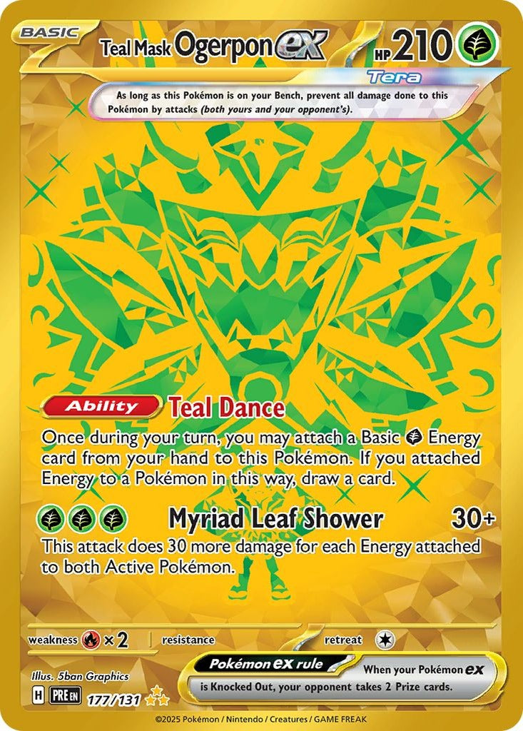 Teal Mask Ogerpon ex 177/131 Prismatic Evolutions Pokemon card, official image
