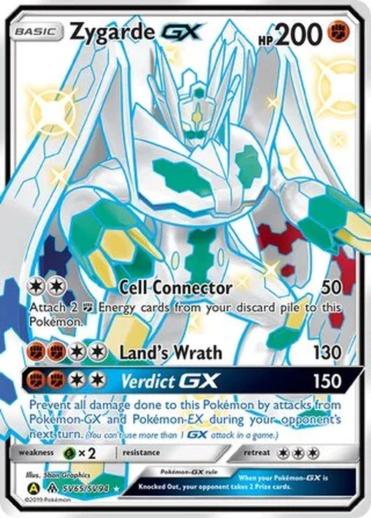 Zygarde GX SV65/SV94 Hidden Fates Pokemon card, official image