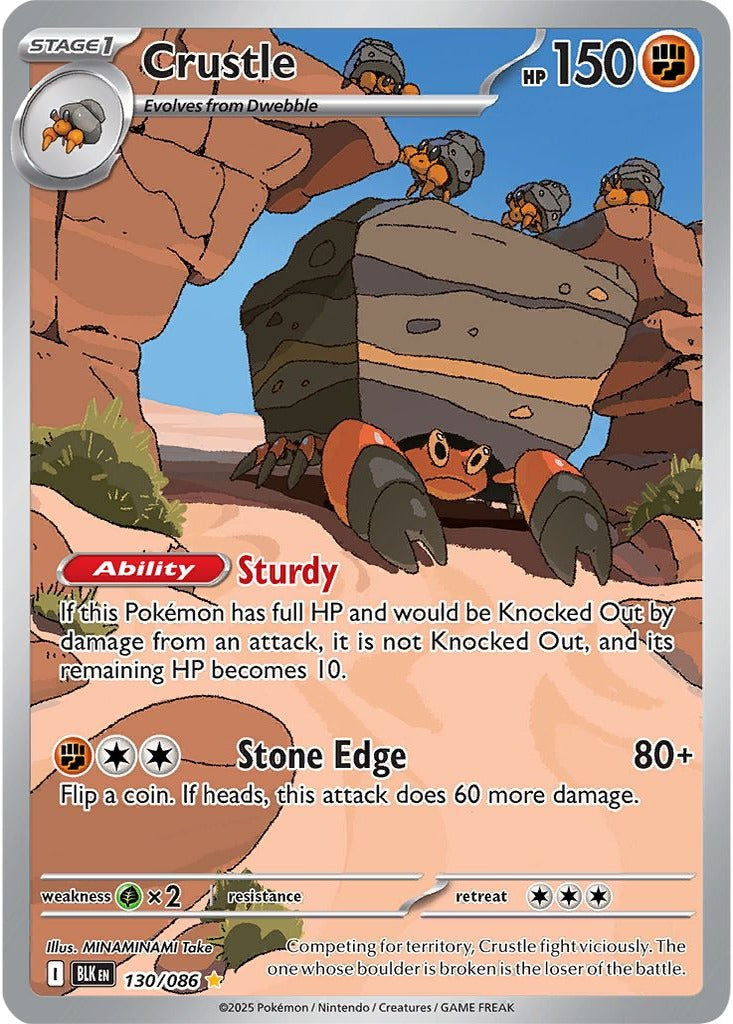 Crustle 130/086 Black Bolt Pokemon card, official image