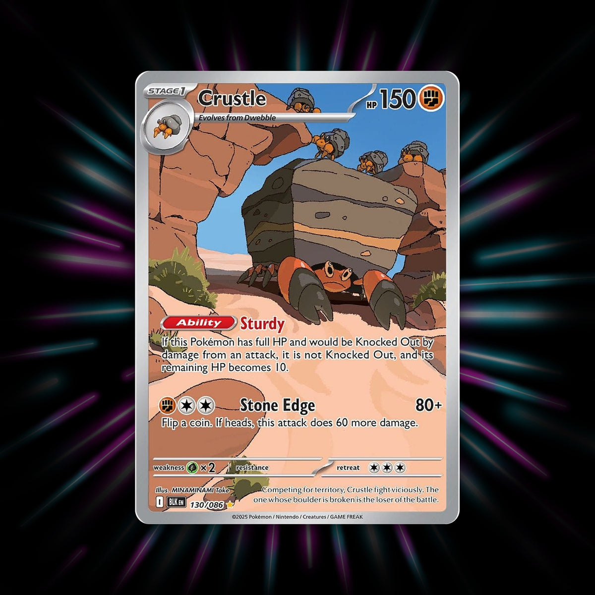 Crustle 130/086 Black Bolt Illustration Rare Pokemon card
