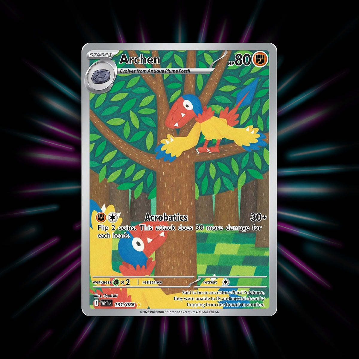 Archen 131/086 White Flare Illustration Rare Pokemon card