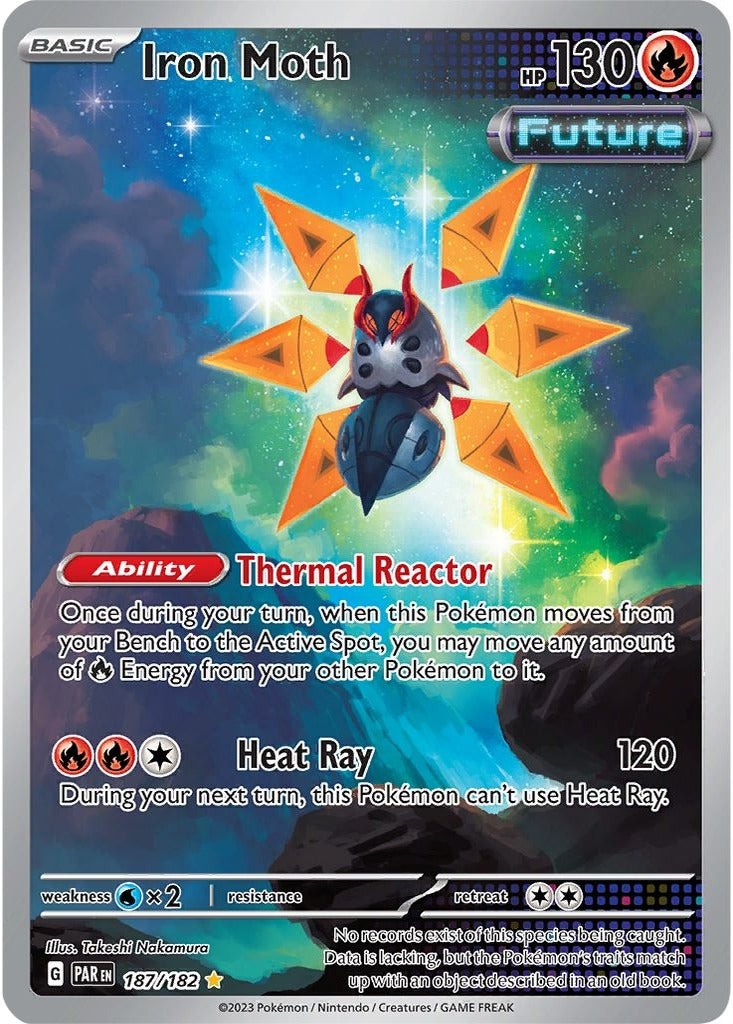 Iron Moth 187/182 Paradox Rift Pokemon card, official image