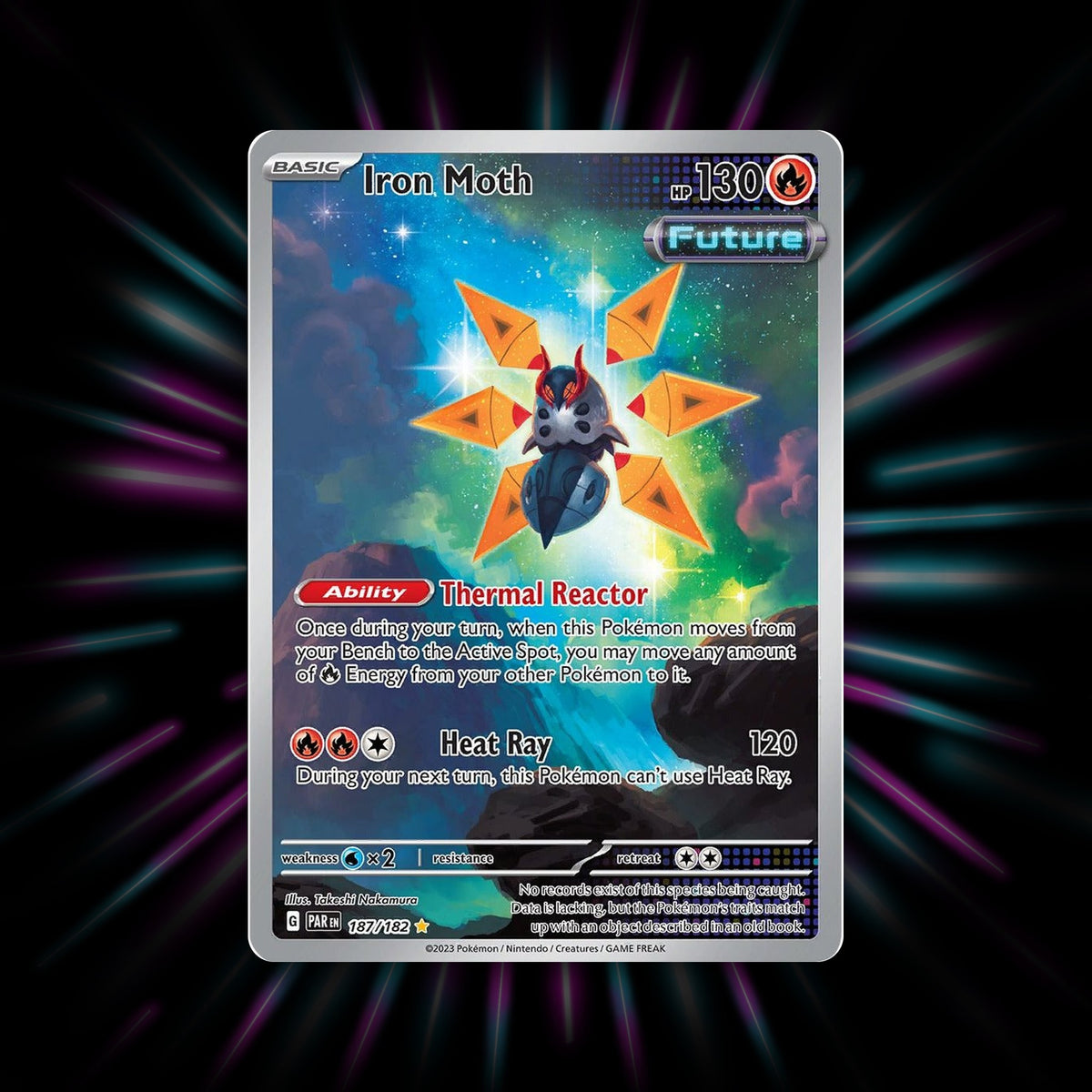Iron Moth 187/182 Paradox Rift Pokemon card