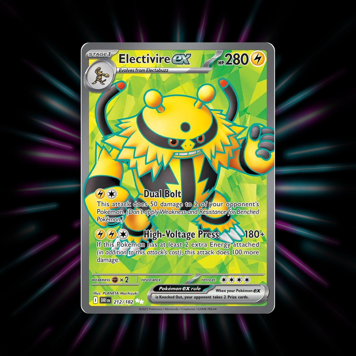 Electivire ex 212/182 Destined Rivals Pokemon card