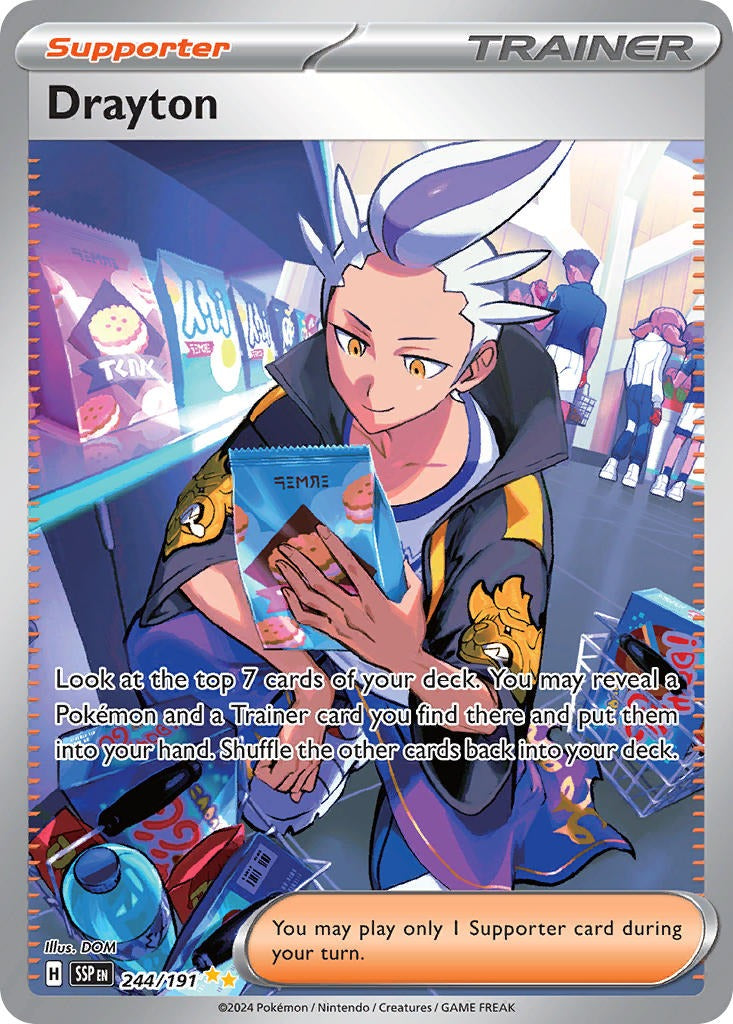 Drayton 244/191 Surging Sparks Pokemon card, official image
