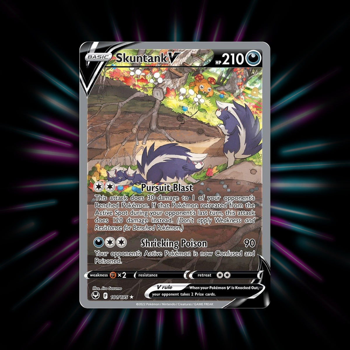 Skuntank V 181/195 Silver Tempest Pokemon card