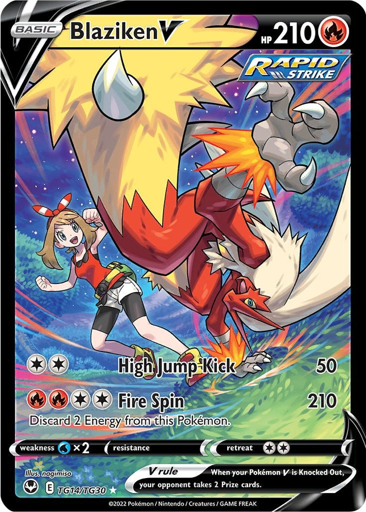 Blaziken V TG14/TG30 Silver Tempest Pokemon card, official image