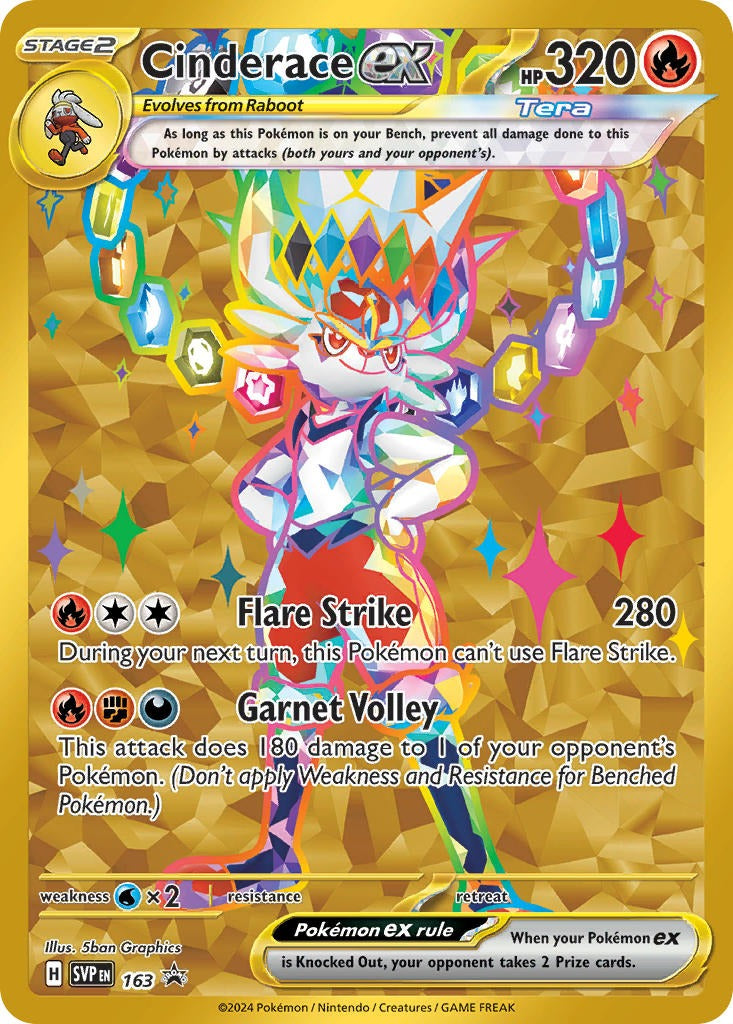 Cinderace ex SVP163 Scarlet & Violet Promos Pokemon card, official image