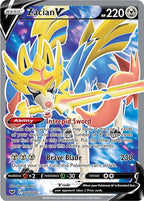 Zacian V 195/202 Sword & Shield Pokemon card, official image