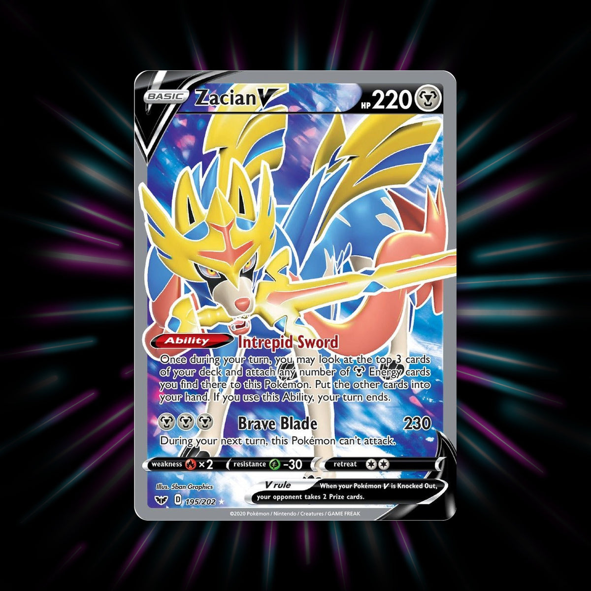 Zacian V 195/202 Sword & Shield Pokemon card
