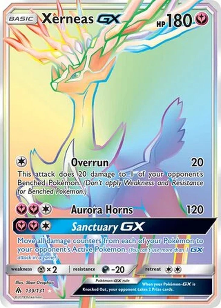 Xerneas GX 139/131 Forbidden Light Pokemon card, official image