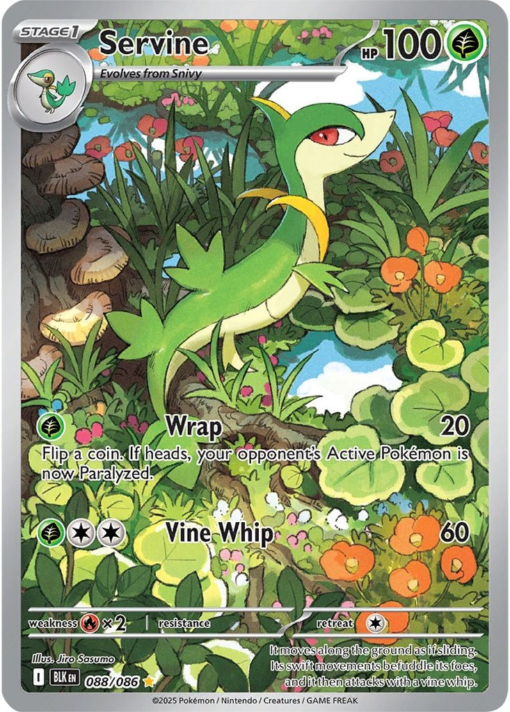 Servine 088/086 Black Bolt Pokemon card, official image