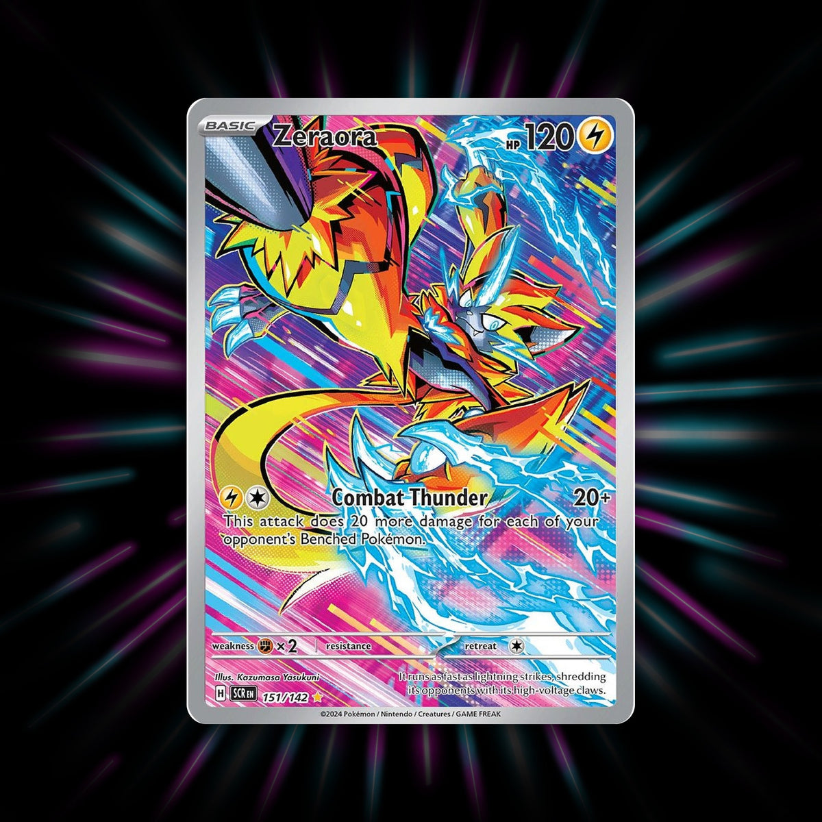 Zeraora 151/142 Stellar Crown Pokemon card