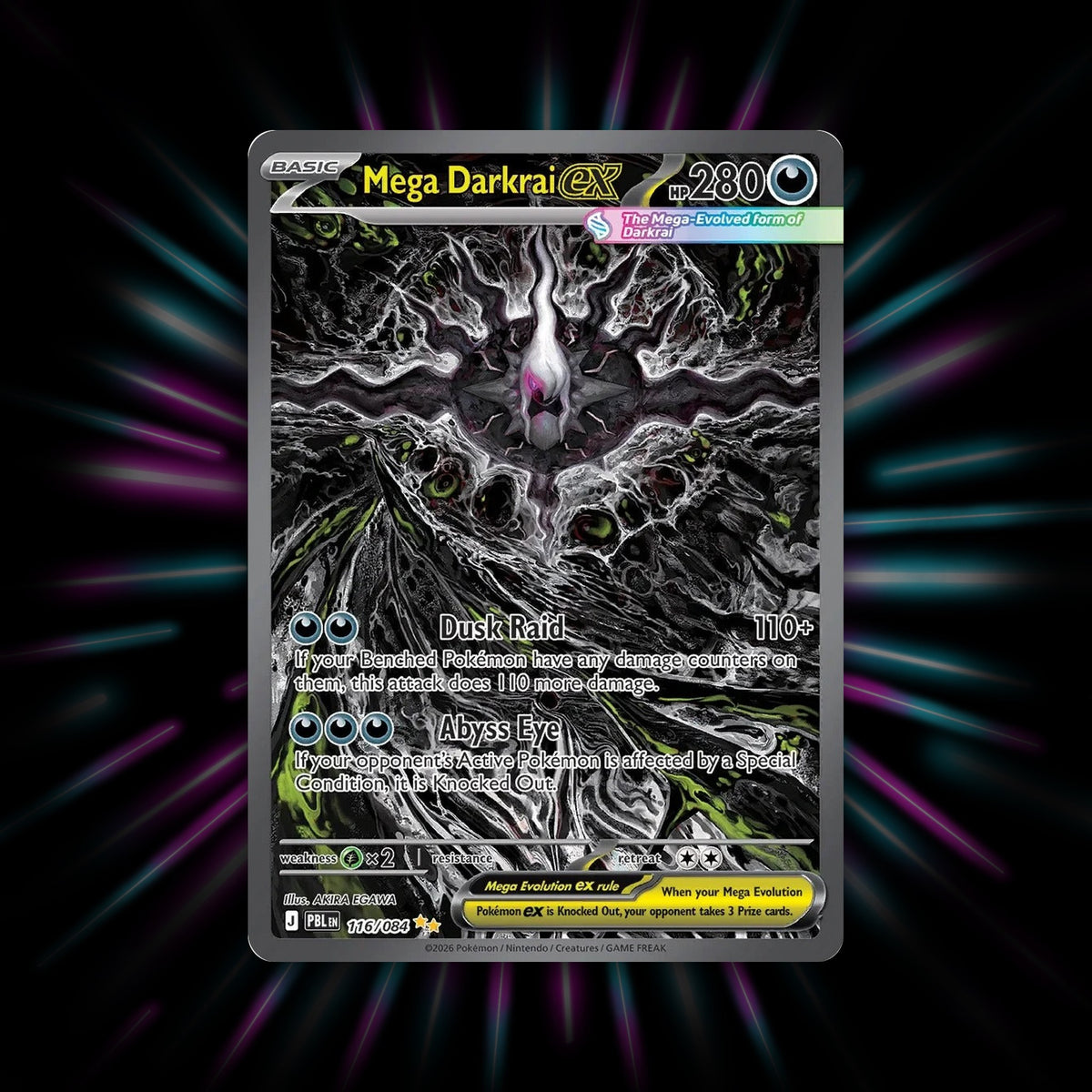 Mega Darkrai ex 116/084 Pitch Black Pokemon card