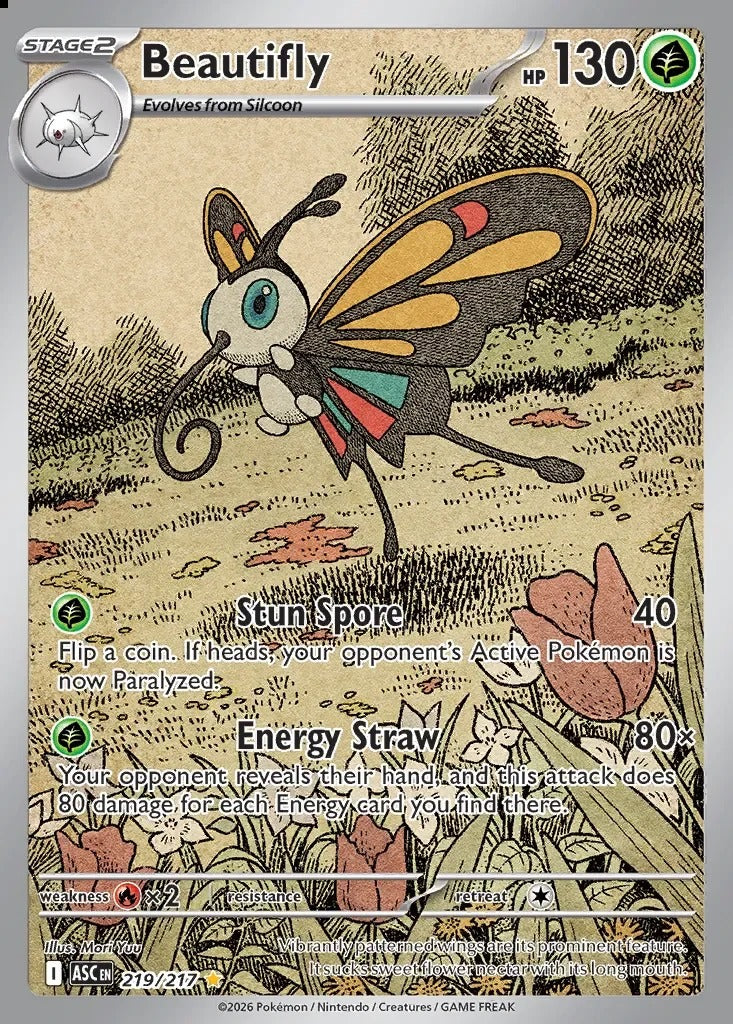 Beautifly 219/217 Ascended Heroes Pokemon card, official image