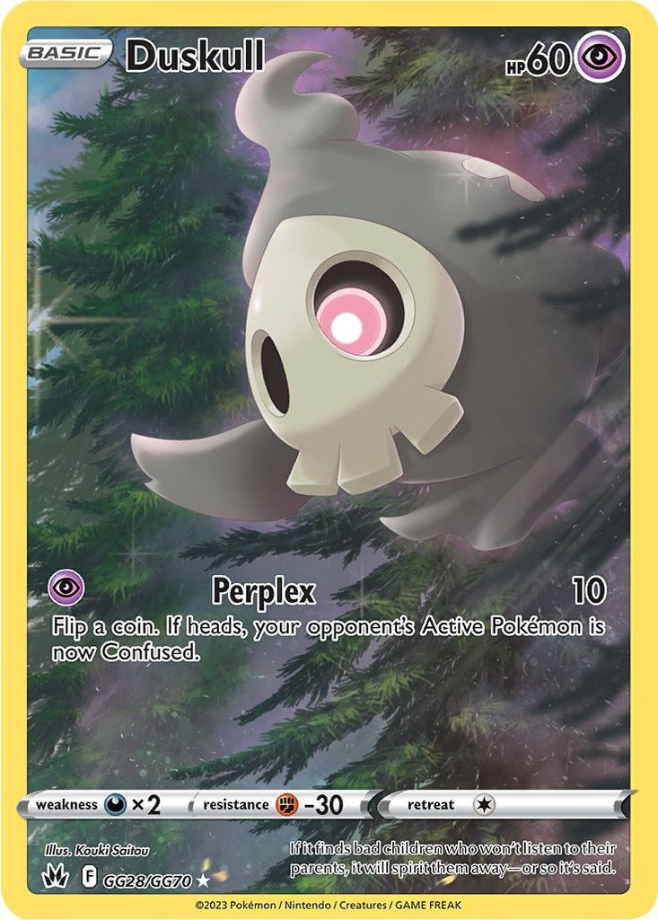 Duskull GG28/GG70 Crown Zenith Pokemon card, official image