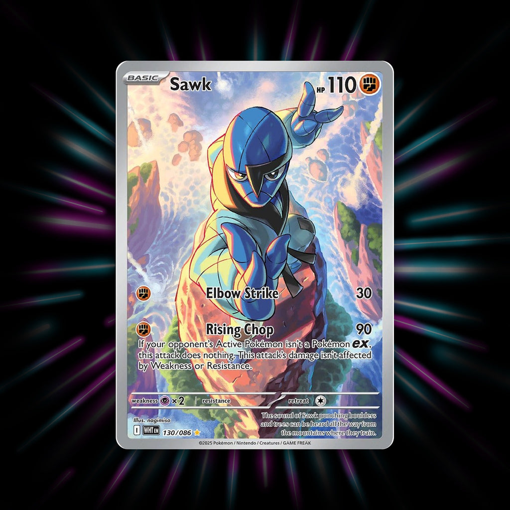 Sawk 130/086 White Flare Illustration Rare Pokemon card
