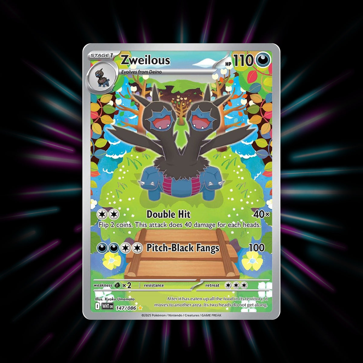 Zweilous 147/086 White Flare Pokemon card