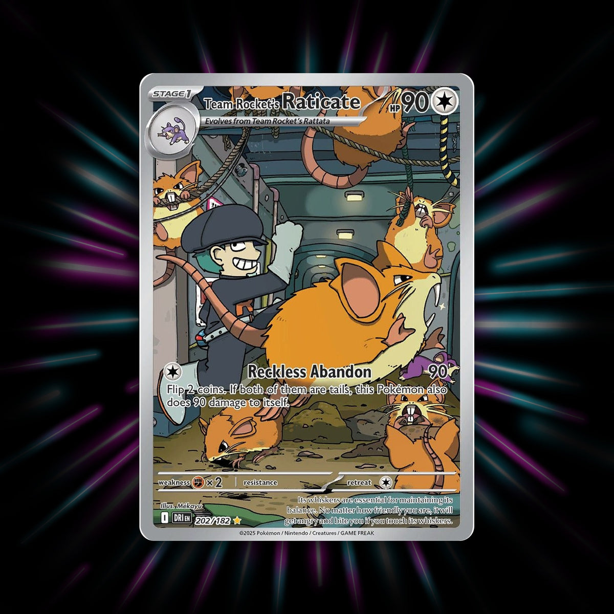Team Rocket's Raticate 202/182 Destined Rivals Pokemon card