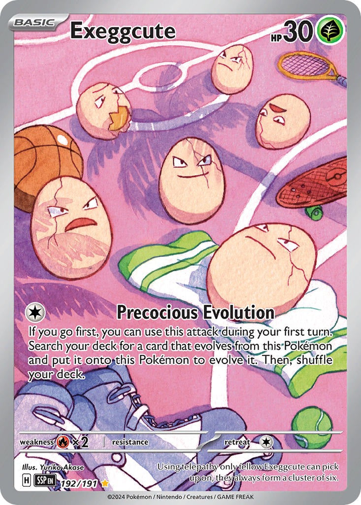 Exeggcute 192/191 Surging Sparks Pokemon card, official image
