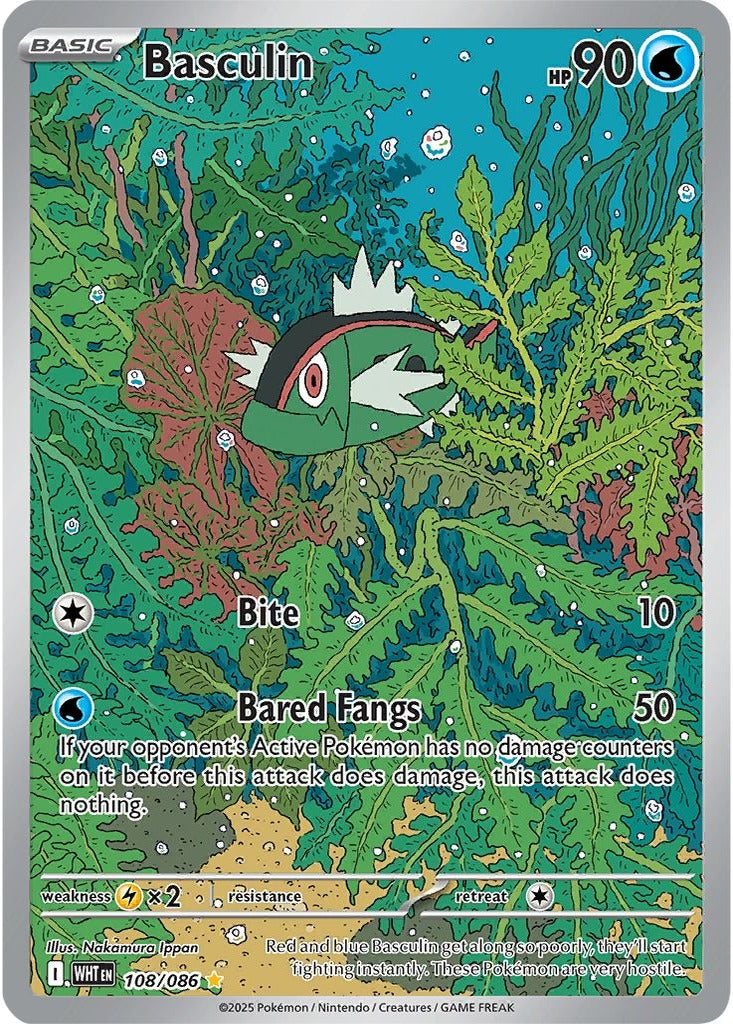 Basculin 108/086 White Flare Pokemon card, official image