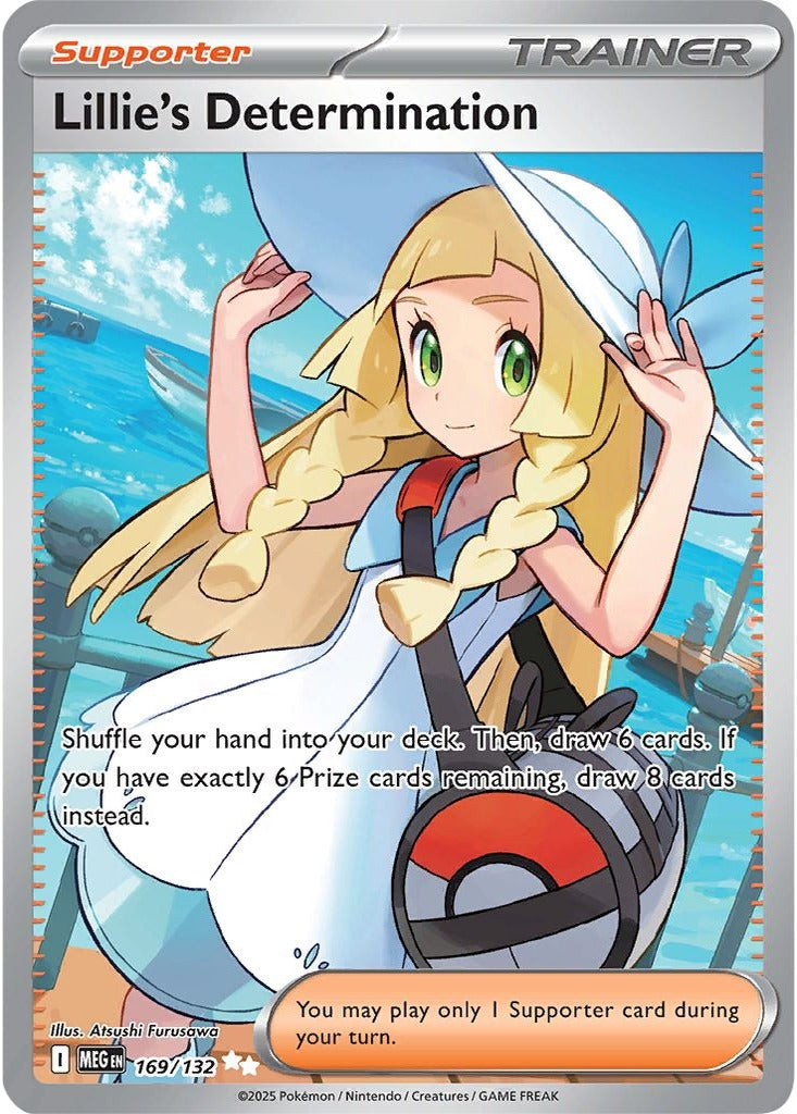 Lillie's Determination 169/132 Mega Evolution Pokemon card, official image