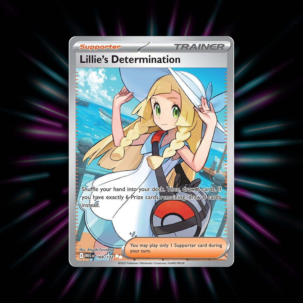 Lillie's Determination 169/132 Mega Evolution Pokemon card