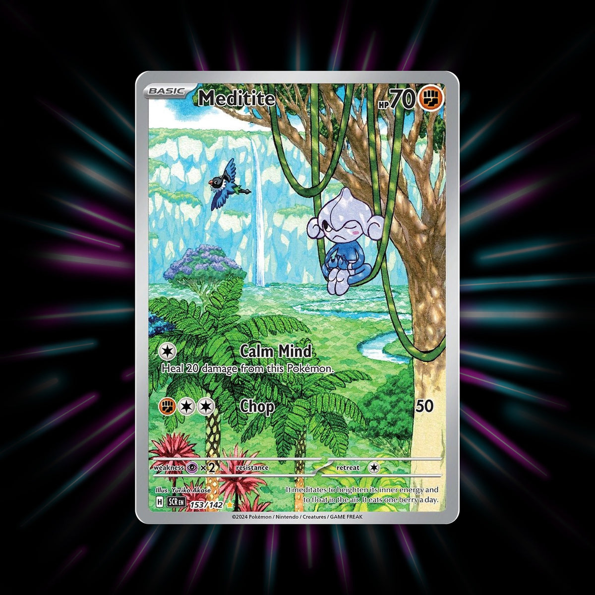 Meditite 153/142 Stellar Crown Pokemon card