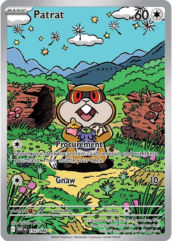 Patrat 152/086 White Flare Pokemon card, official image