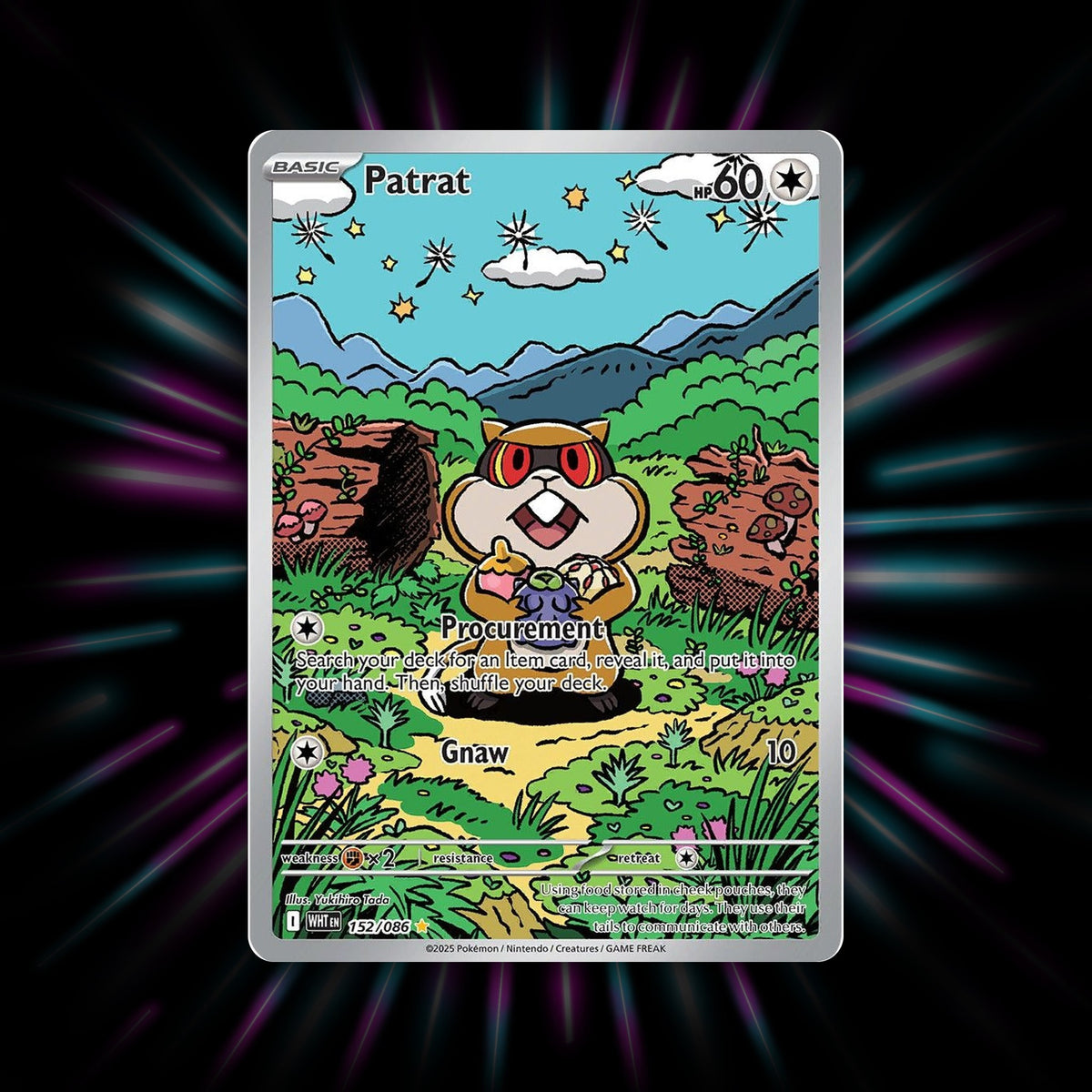 Patrat 152/086 White Flare Illustration Rare Pokemon card