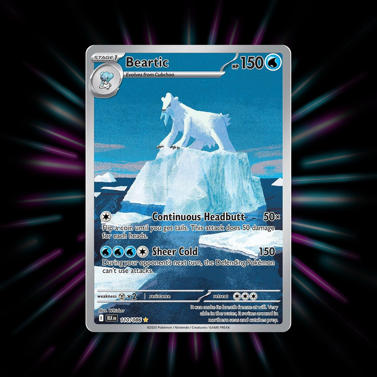 Beartic 110/086 Black Bolt Illustration Rare Pokemon card