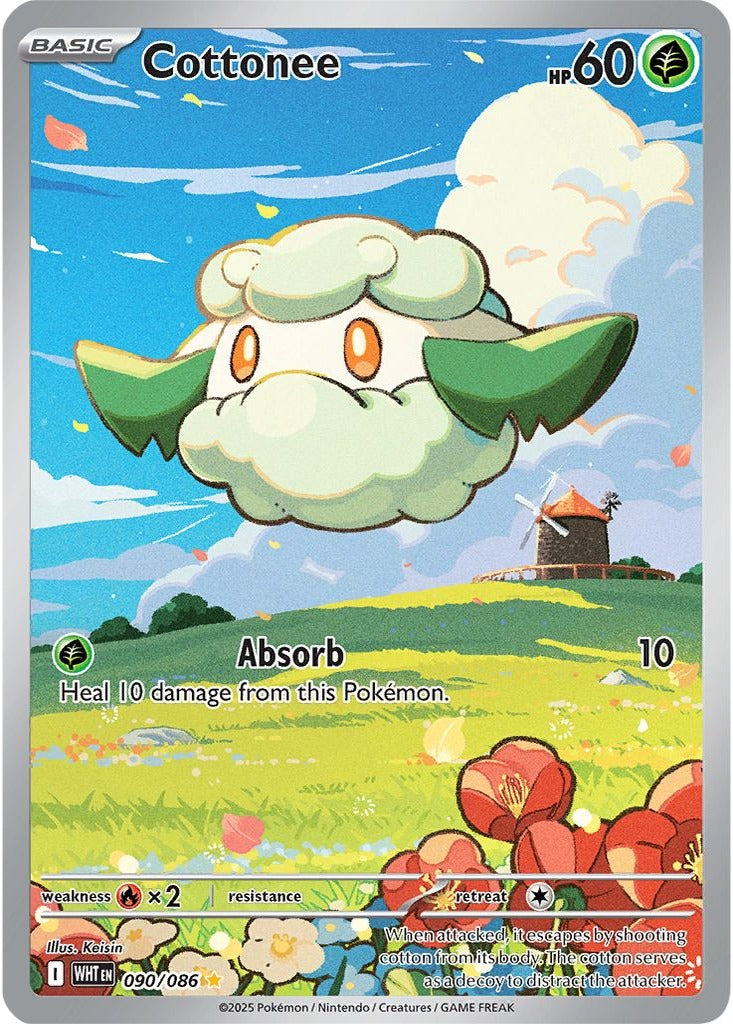 Cottonee 090/086 White Flare Pokemon card, official image